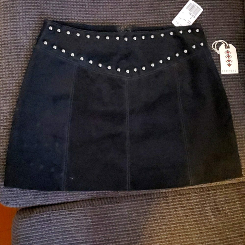 Leather mini skirt